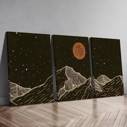 3pcs Modern Line Art Wall Art Set Canvas Unframed - High Quality Print 100% Australian Made Wall Canvas