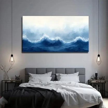 Ocean Waves Nature Wall Art Canvas Office Home Room Framed 120x60cm