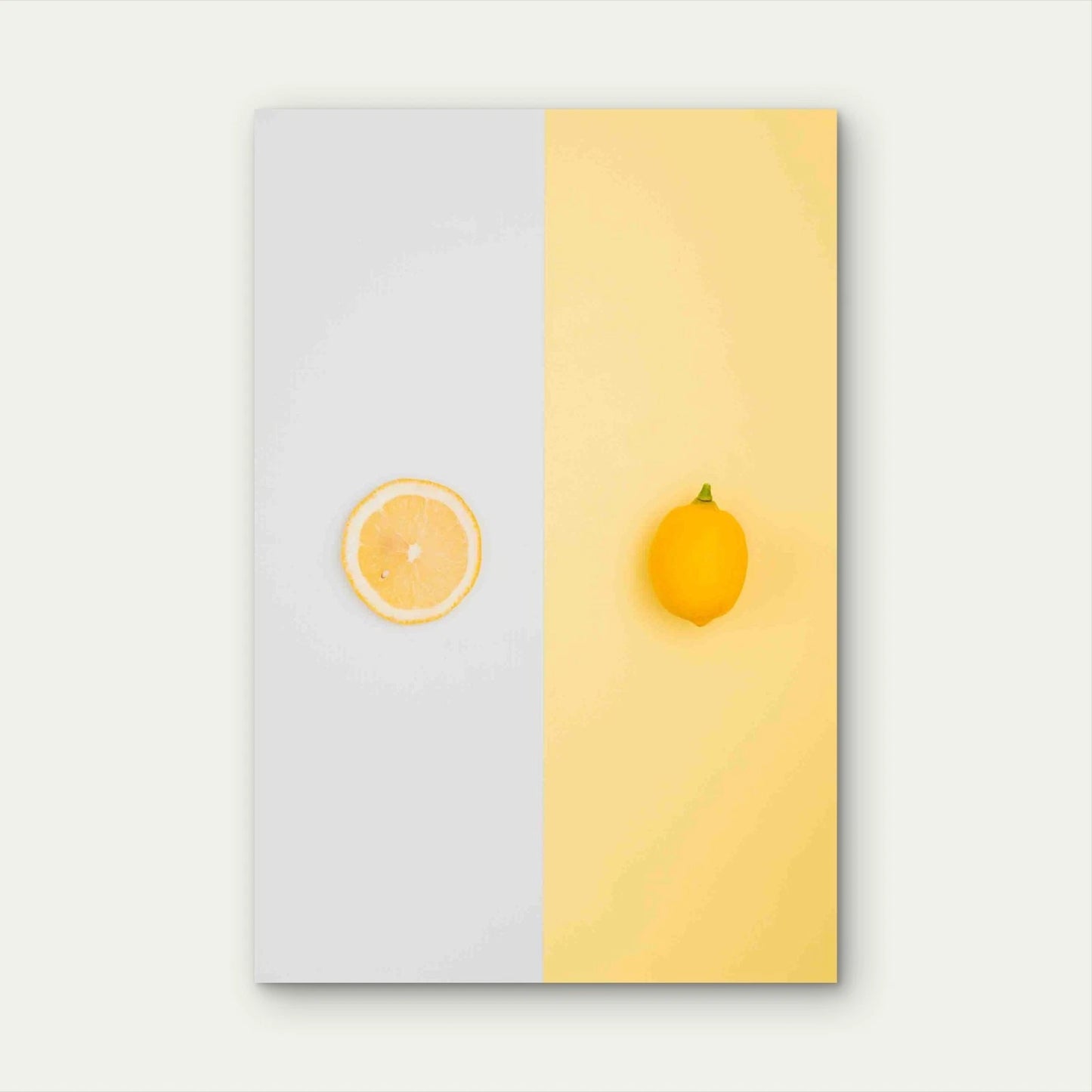 Lemon with Plain Background Metal Print Ready to Hang
