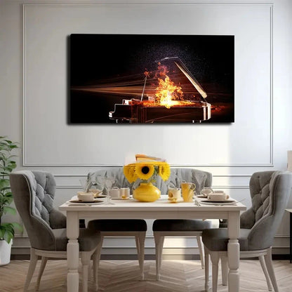 Fire Power Beautiful Wall Art Canvas Office Home Room Framed 120x60cm