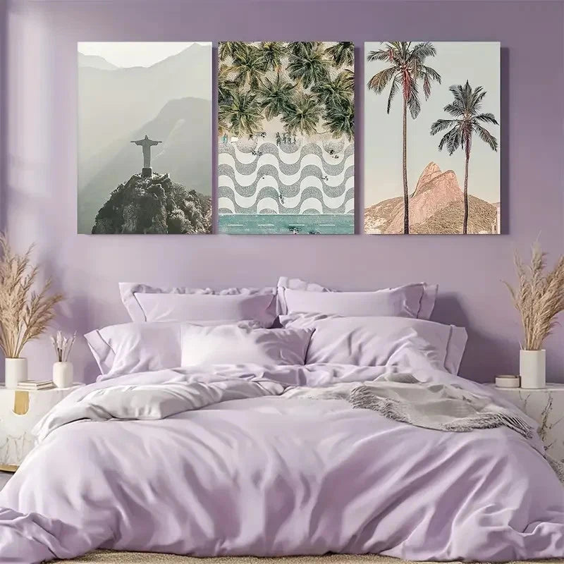 3pcs Rio de Janeiro Brazil Beach Photography Metal Print Ready to Hang Art - Bella Home Decor