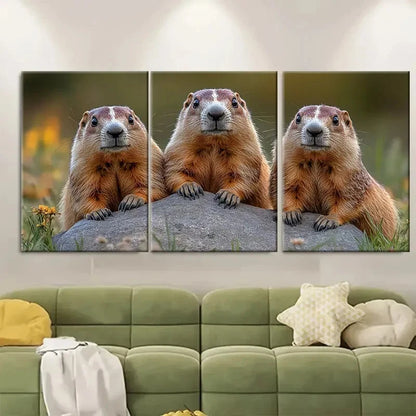3pcs Three Funny Sitting on a Rock i B I   Wall Art Set Canvas Framed 40x60cm - High Quality Print 100% Australian Made Wall Canvas Ready to Hang