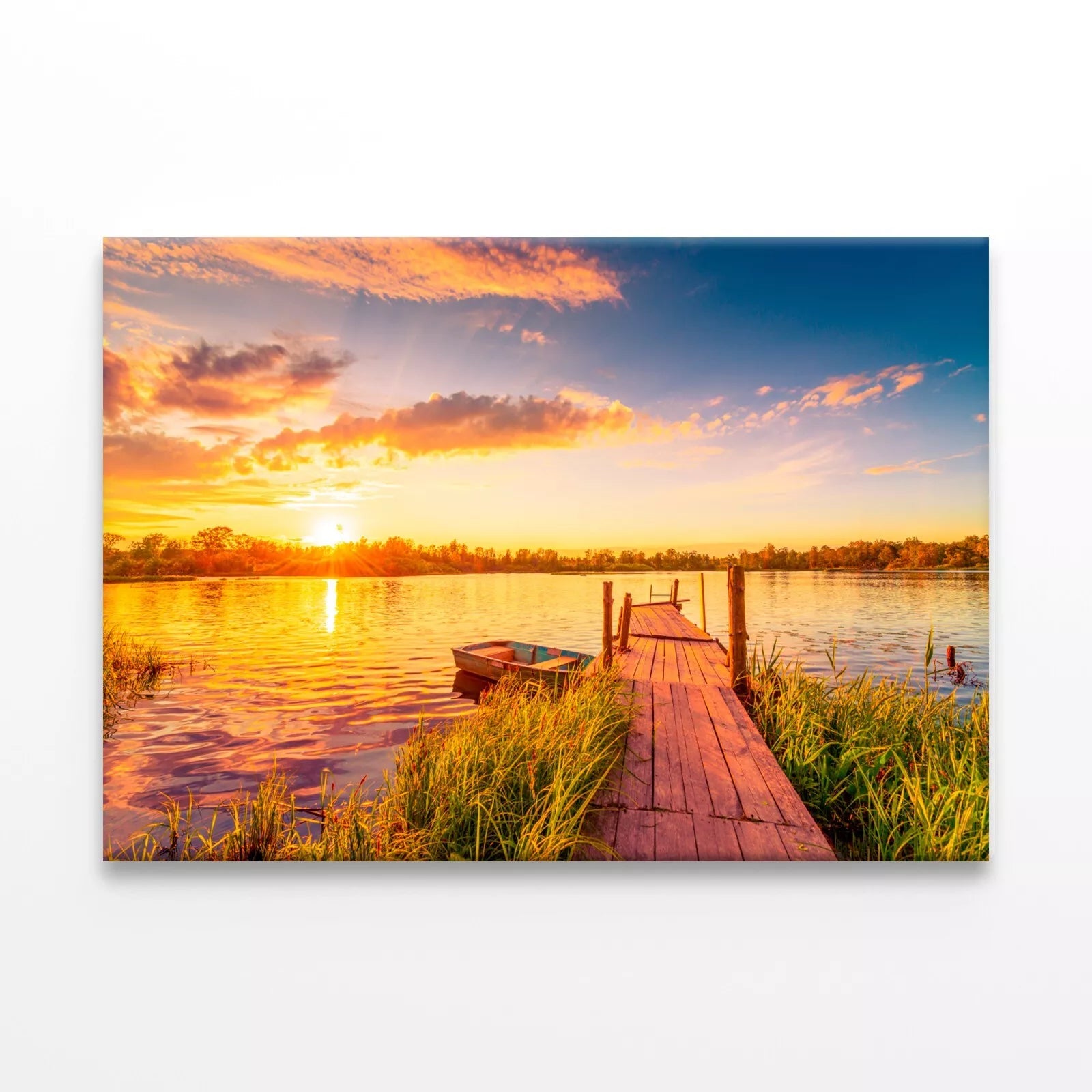Vibrant Sunset Over The Lake Wall Art Decor 100% Australian Made - Bella Home Decor