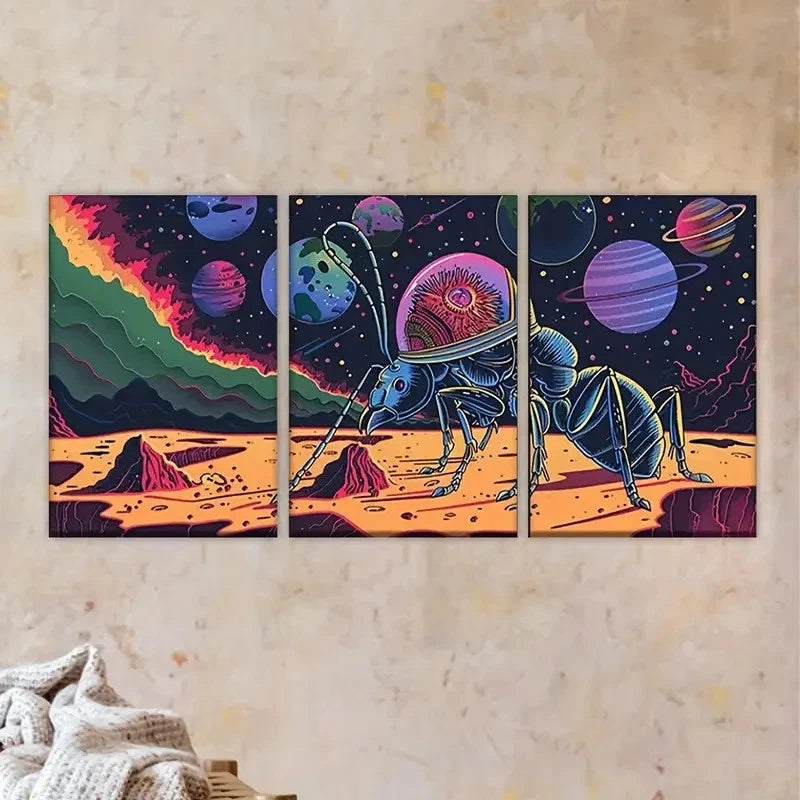 3pcs the end of the world Wall Art Set Canvas Framed 40x60cm - High Quality Print 100% Australian Made Wall Canvas Ready to Hang