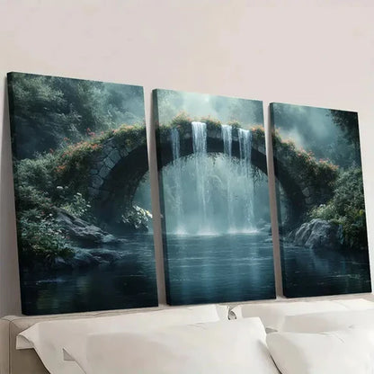 3pcs Magical Bridge Magical Forest  Wall Art Canvas Unframed - High Quality Print 100% Australian Made Wall Canvas - Bella Home Decor