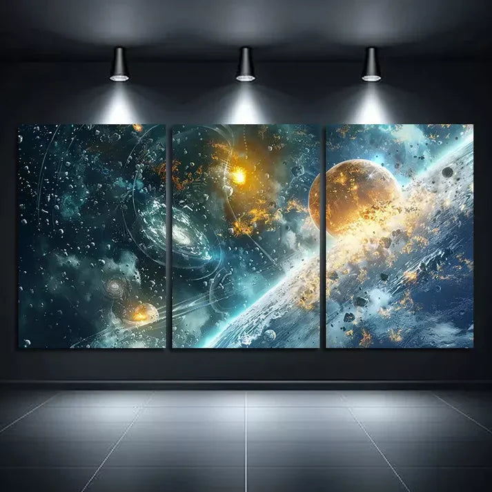 3pcs Space Themed Wall Art Canvas Unframed - High Quality Print 100% Australian Made Wall Canvas