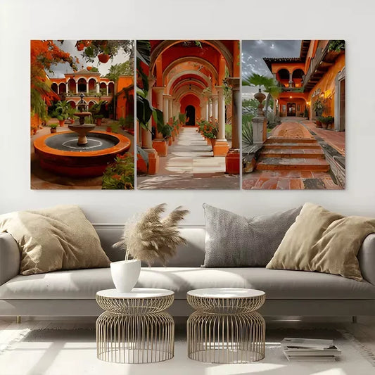 3pcs Painting of Three Mexican Wall Art Canvas Framed 40x60cm - High Quality Print 100% Australian Made Wall Canvas Ready to Hang - Bella Home Decor