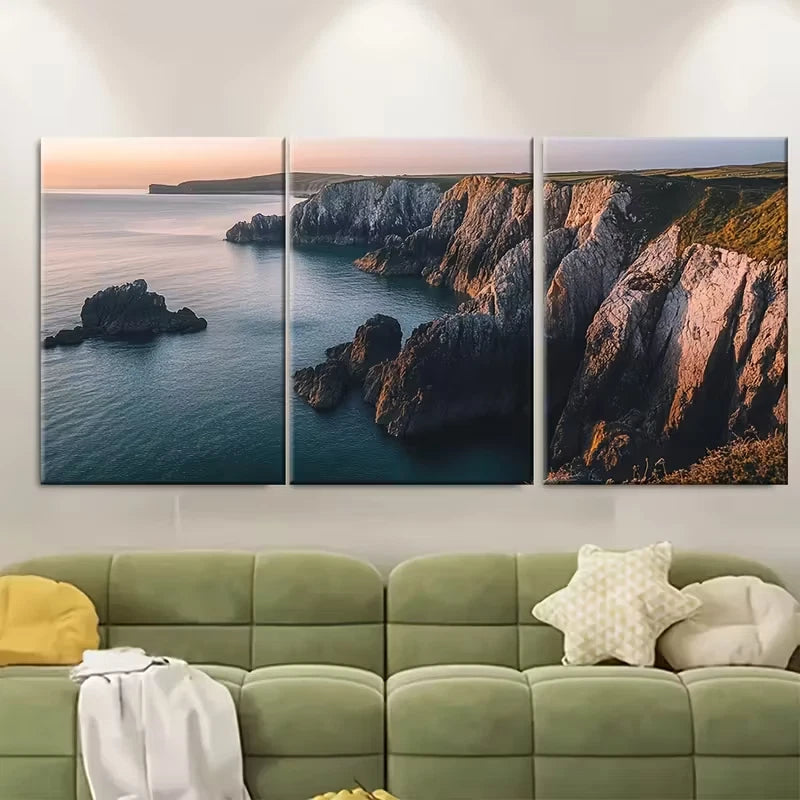 3pcs Pembrokeshire Wales Metal Print Ready to Hang Art