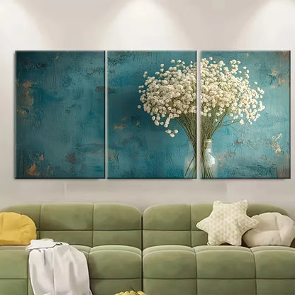 3pcs Bright Floral Bouquet Metal Print Ready to Hang Art - Bella Home Decor