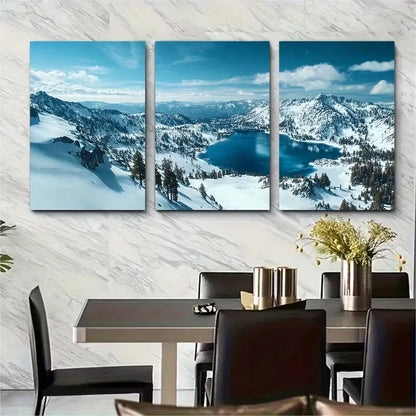3pcs Valley Snowboarding & Alpine Meadows Ski Metal Print Ready to Hang Art