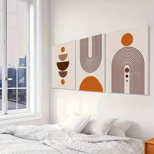 3pcs Minimalist Geometric Art Canvas Framed 60x90cm - High Quality Print 100% Australian Made Wall Canvas Ready to Hang