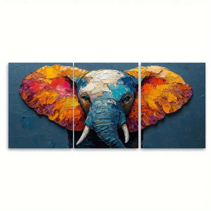 3pcs Colorful Abstract Elephant    Wall Art Set Canvas Framed 50x70cm - High Quality Print 100% Australian Made Wall Canvas Ready to Hang - Bella Home Decor