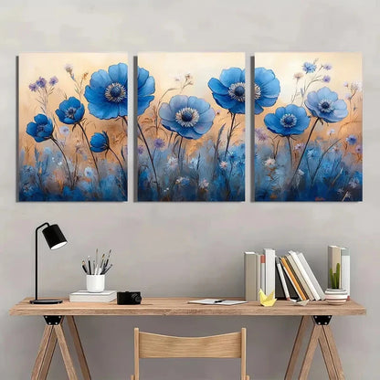 3pcs Queen Anne'S Lace Floral Art Prints Metal Print Ready to Hang Art - Bella Home Decor