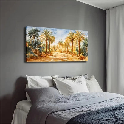 Realistic Watercolor Coconut Wall Art Canvas Office Home Room Framed 120x60cm