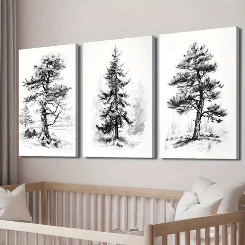 3pcs Countryside Tree Nature Inspired Decor Wall Art Set Canvas Unframed - High Quality Print 100% Australian Made Wall Canvas - Bella Home Decor