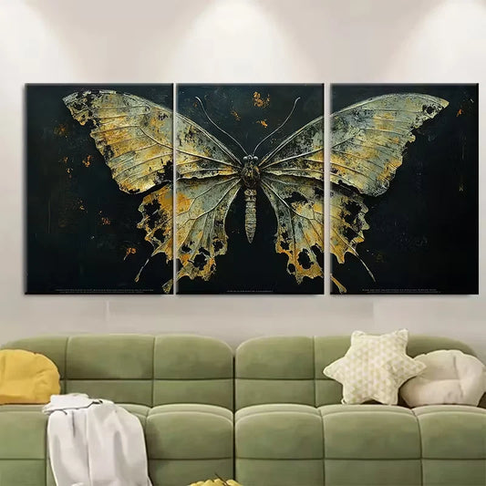 3pcs Ethereal Gothic Butterfly Metal Print Ready to Hang Art