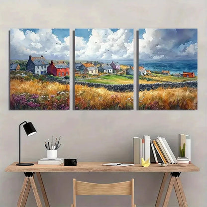 3pcs Doolin Painting County Clare Art Irish Doolin Metal Print Ready to Hang Art - Bella Home Decor