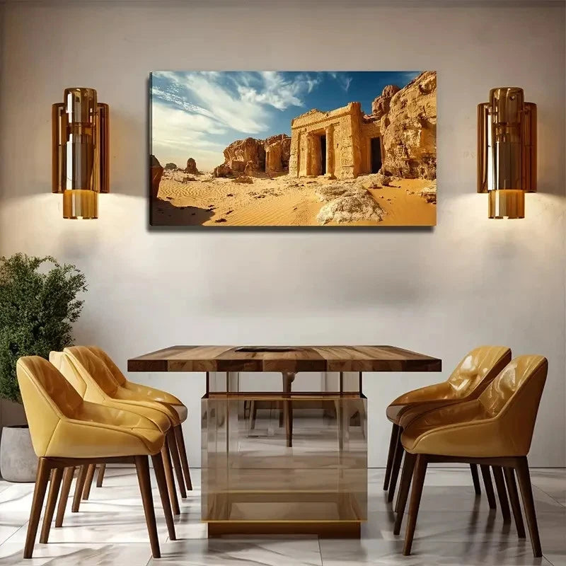 Vibrant Desert Landscape Wall Art Canvas Office Home Room Framed 120x60cm