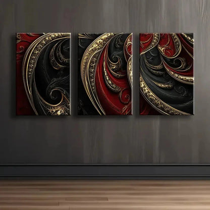 3pcs Abstract Fluid Art Composition Wall Art Set Canvas Framed 50x70cm - High Quality Print 100% Australian Made Wall Canvas Ready to Hang - Bella Home Decor