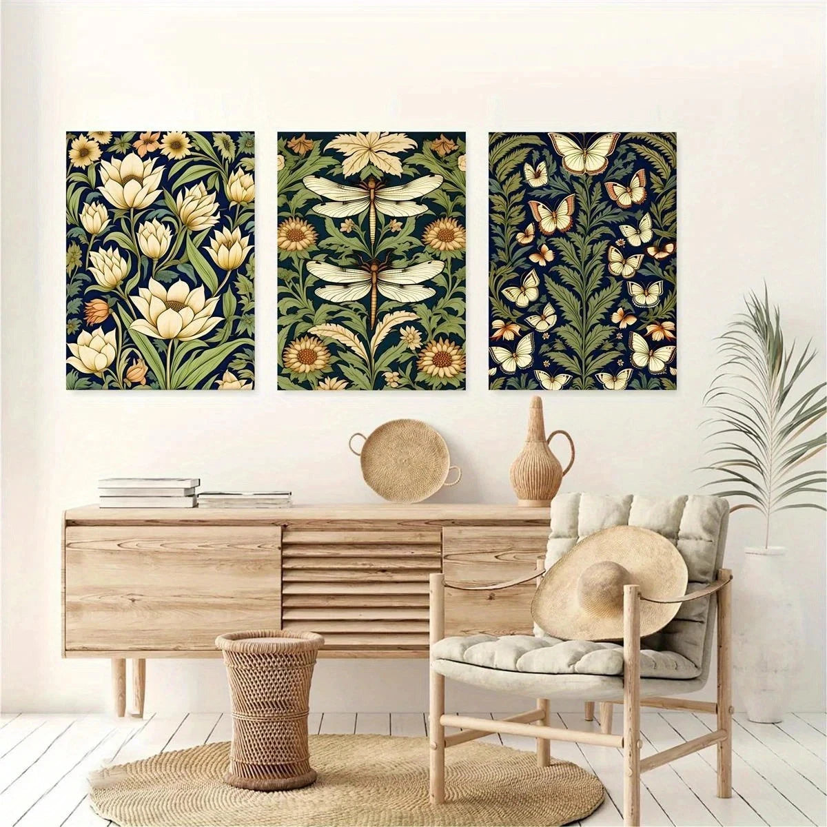 3pcs Arabesque Calligraphy & Cartoon Metal Print Ready to Hang Art - Bella Home Decor
