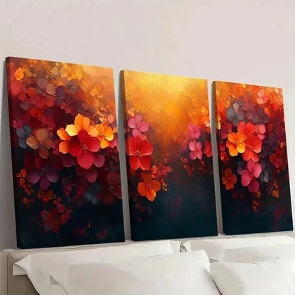 3pcs Autumn Floral Abstract Print TU Wall Art Set Canvas Unframed - High Quality Print 100% Australian Made Wall Canvas - Bella Home Decor