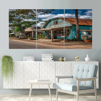 3pcs Kulanda Town, Queensland, Australia  Wall Art Set Canvas Framed 50x70cm - High Quality Print 100% Australian Made Wall Canvas Ready to Hang