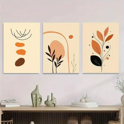 3pcs Modern Abstract Boho Style Paintings Wall Art Set Canvas Unframed - High Quality Print 100% Australian Made Wall Canvas