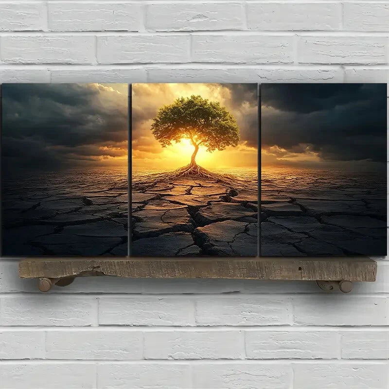 3pcs A Plant with Great Vitality Metal Print Ready to Hang Art - Bella Home Decor