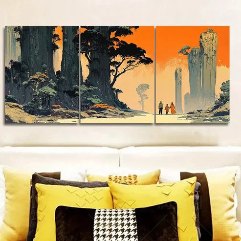 3pcs Strange Planet (4) Wall Art Canvas Unframed - High Quality Print 100% Australian Made Wall Canvas