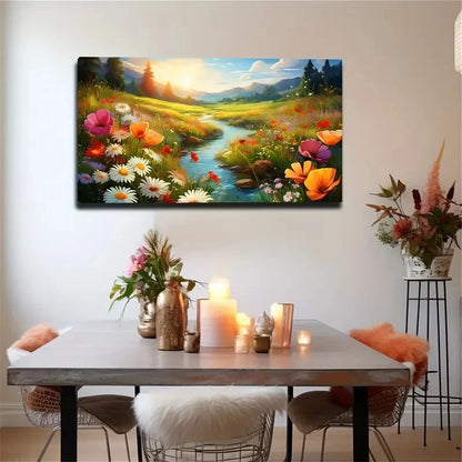 Hopeful Spring Streams Wall Art Canvas Office Home Room Framed 120x60cm