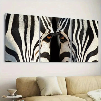 3pcs Zebra Animal Wall Art Set Canvas Framed 60x90cm - High Quality Print 100% Australian Made Wall Canvas Ready to Hang