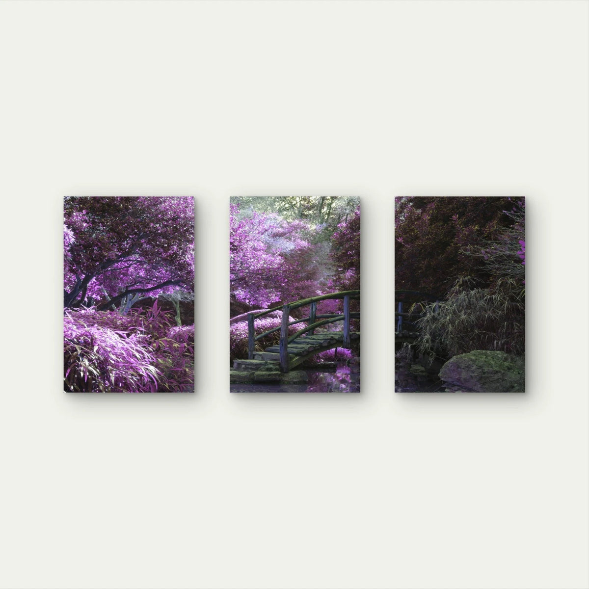 3pcs Purple Japanese Garden Forest Wall Art Set Canvas Framed 40x60cm - High Quality Print 100% Australian Made Wall Canvas Ready to Hang (Copy)