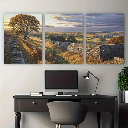 3pcs Vivid Northumberland Travel Inspired Metal Print Ready to Hang Art - Bella Home Decor
