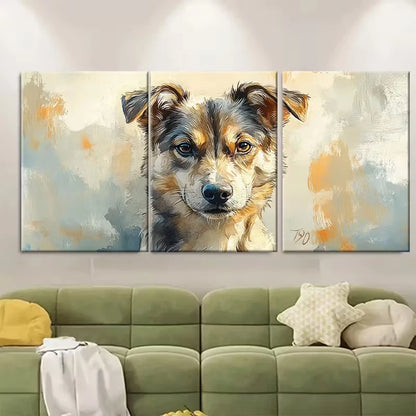 3pcs Dog Portrait Watercolor Painting Metal Print Ready to Hang Art - Bella Home Decor