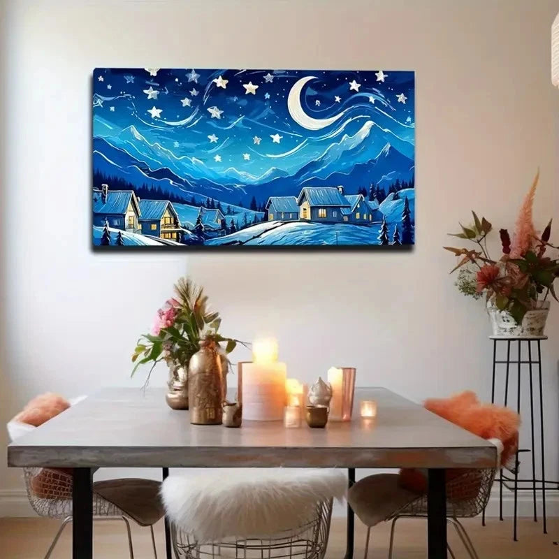 Starry Night Sky Wall Art Canvas Office Home Room Framed 120x60cm
