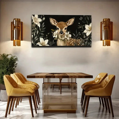 Featuring A Deer And White Wall Art Canvas Office Home Room Framed 120x60cm
