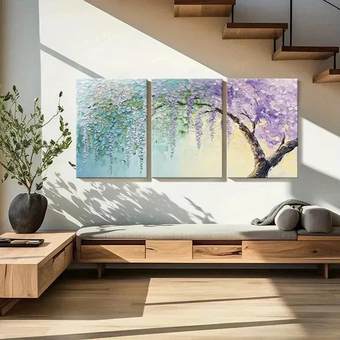 3pcs Artistic Abstract Landscape Art Vintage Wall Art Canvas Unframed - High Quality Print 100% Australian Made Wall Canvas - Bella Home Decor