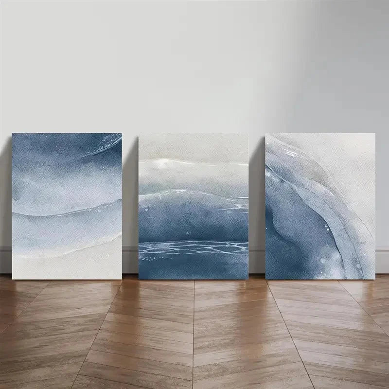 3pcs Ocean and Beach Trio Landscape Art Metal Print Ready to Hang Art - Bella Home Decor