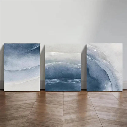 3pcs Ocean and Beach Trio Landscape Art Metal Print Ready to Hang Art - Bella Home Decor