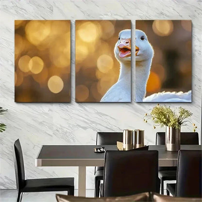 3pcs Silly Goose Nursery Decor Perfect Wall Art Set Canvas Framed 50x70cm - High Quality Print 100% Australian Made Wall Canvas Ready to Hang