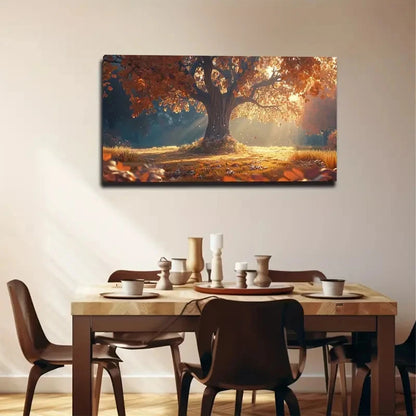 Golden Sunlight Filtering Wall Art Canvas Office Home Room Framed 120x60cm