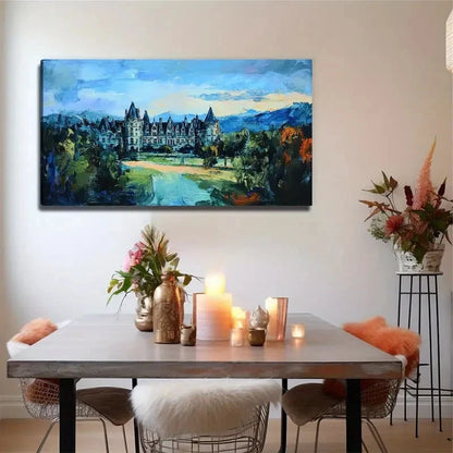 Woods Castle Suitable Space Wall Art Canvas Office Home Room Framed 120x60cm