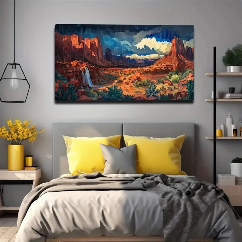 Gobi Desert Landscape Modern Wall Art Canvas Office Home Room Framed 120x60cm