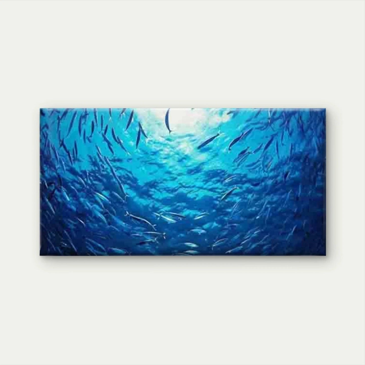Abstract Ocean Scene Wall Art Canvas Office Home Room Framed 120x60cm