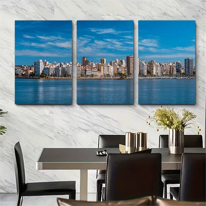 3pcs Porto Alegre Landscapes Metal Print Ready to Hang Art