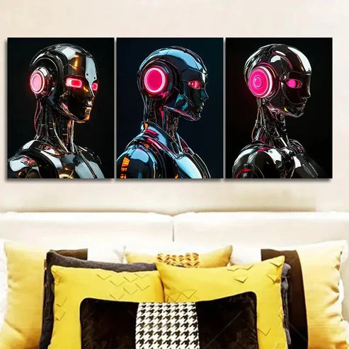 3pcs Astronauts on the Moon (19) Wall Art Canvas Unframed - High Quality Print 100% Australian Made Wall Canvas - Bella Home Decor