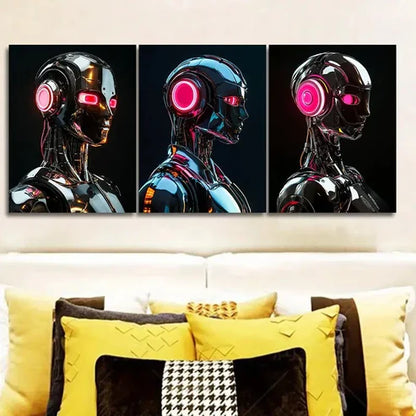 3pcs Astronauts on the Moon (19) Wall Art Canvas Unframed - High Quality Print 100% Australian Made Wall Canvas - Bella Home Decor