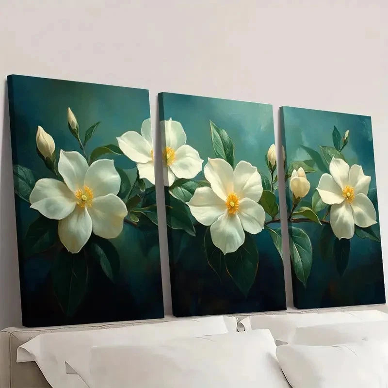 3pcs Jasmine Flower Canvas Print YU    Wall Art Set Canvas Framed 60x90cm - High Quality Print 100% Australian Made Wall Canvas Ready to Hang - Bella Home Decor