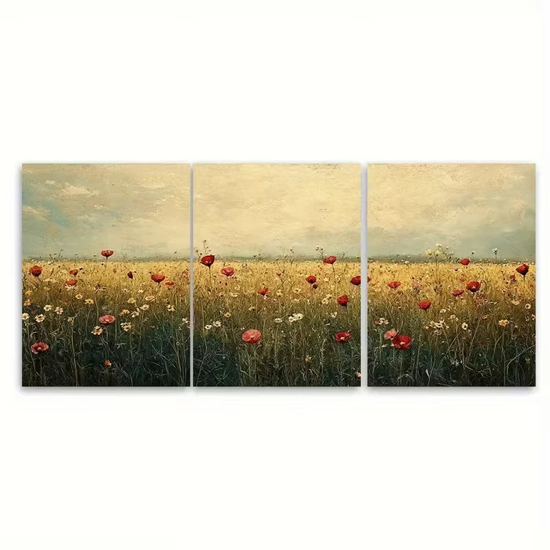 3pcs Abstract Vintage Landscape Metal Print Ready to Hang Art - Bella Home Decor