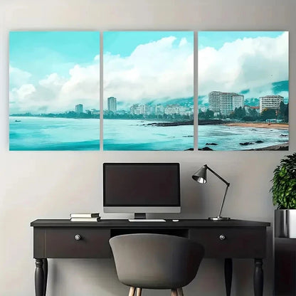 3pcs Vibrant Batumi Georgia Travel City Metal Print Ready to Hang Art - Bella Home Decor